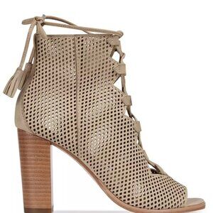 NEW Frye Gabby Ghille Peep Toe Lace-Up Ankle Booties